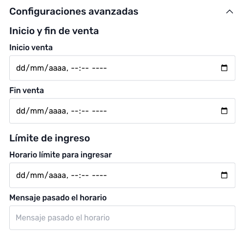 Configuración avanzada de entradas